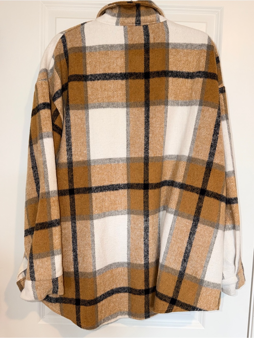 Beaully, Mustard/White/Black Plaid Shacket, 2X - Picture 5 of 10